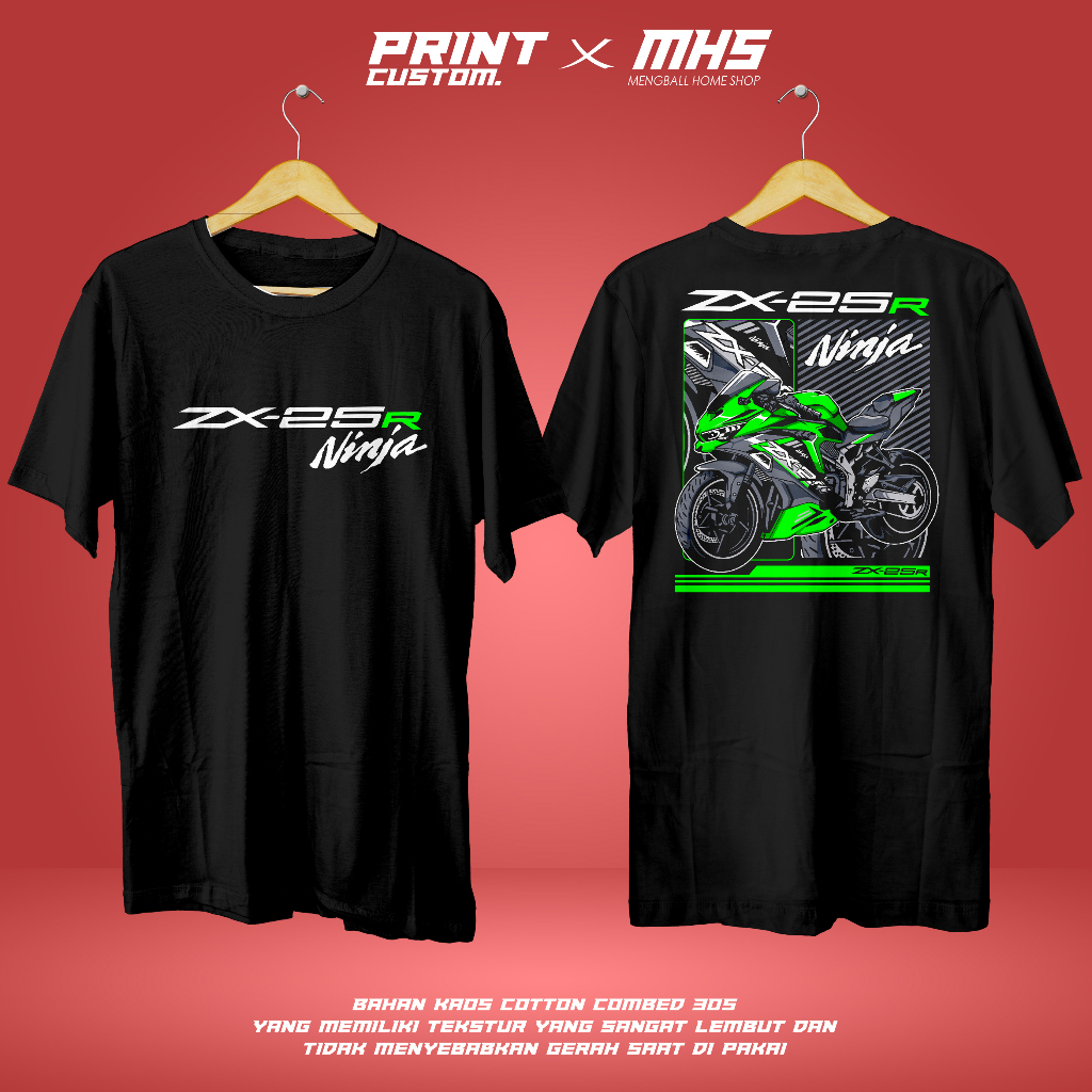 KAOS ZX25R NINJA LENGAN PENDEK COTTON COMBED 30S - KAOS MOTOR - KAOS SUNMORI - MENGBALLHOME