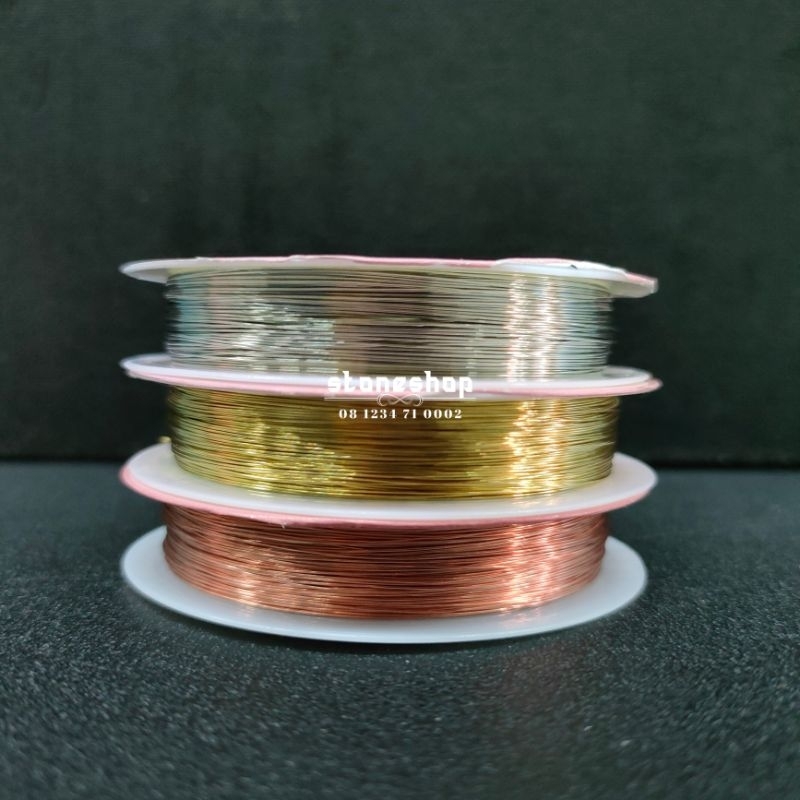 Artistic Wire 0.3, 0.4, 0.5 Warna Silver, Gold, Tembaga Kawat DIY