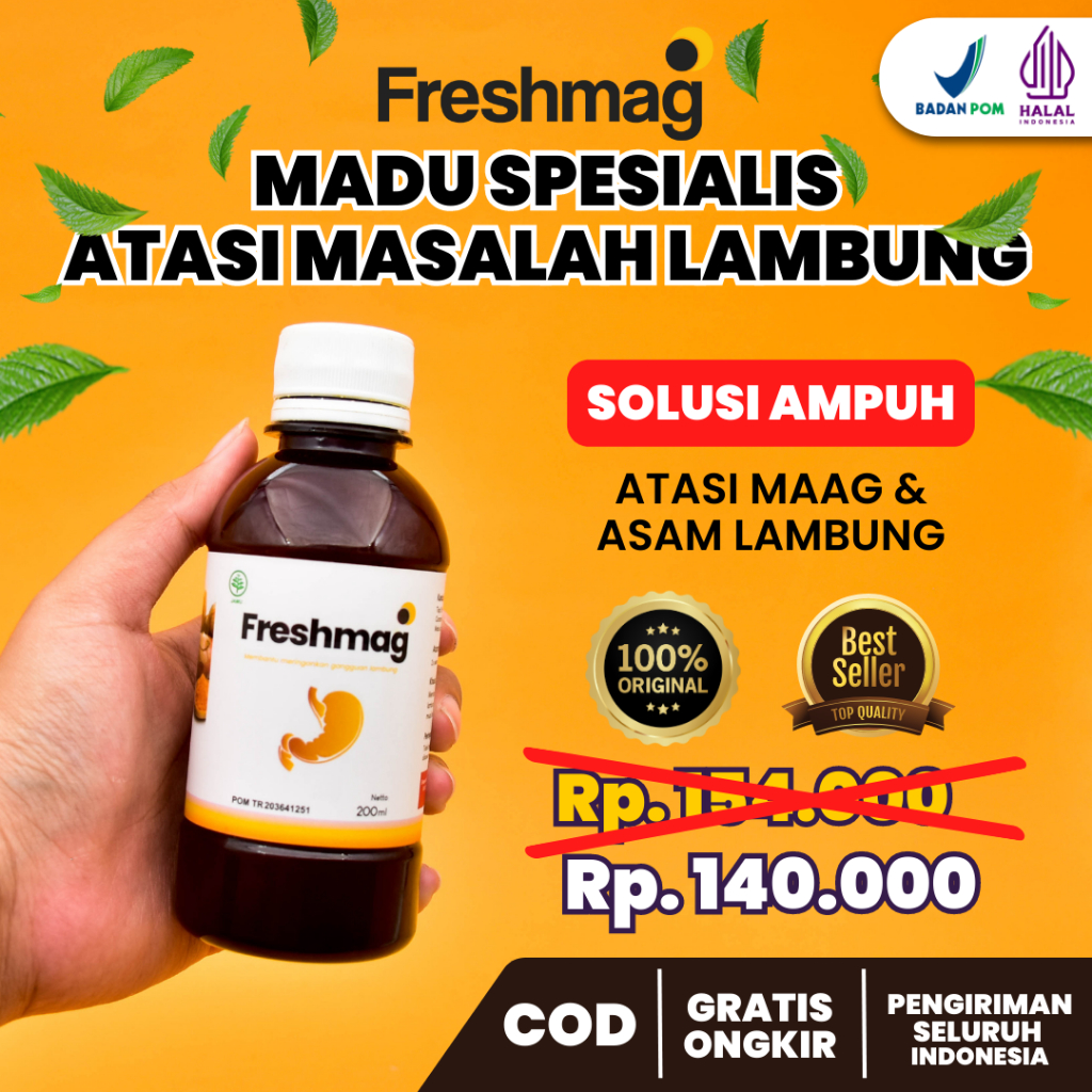 

Freshmag Madu Spesialis Herbal Alami Untuk Mengatasi Masalah Asam Lambung Maag Gerd Tukak Lambung Kronis Perut Kembung Nyeri Ulu Hati dan Masalah Pencernaan Lainnya dengan Bahan Herbal Asli Alami Original yang Aman BPOM dan Halal