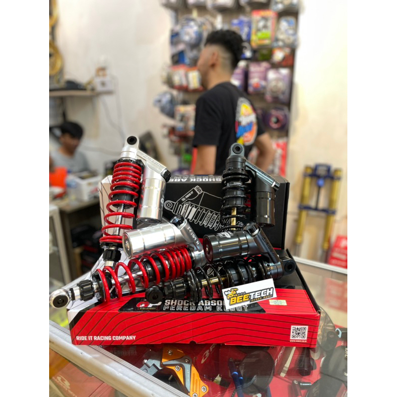 SHOCK TABUNG BELAKANG  MOTOR BEBEK DOUBLE CLICK ORIGINAL RIDE IT