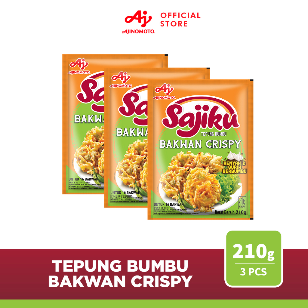 

Sajiku® Tepung bumbu Bakwan Crispy Sachet 210g (3 pcs)