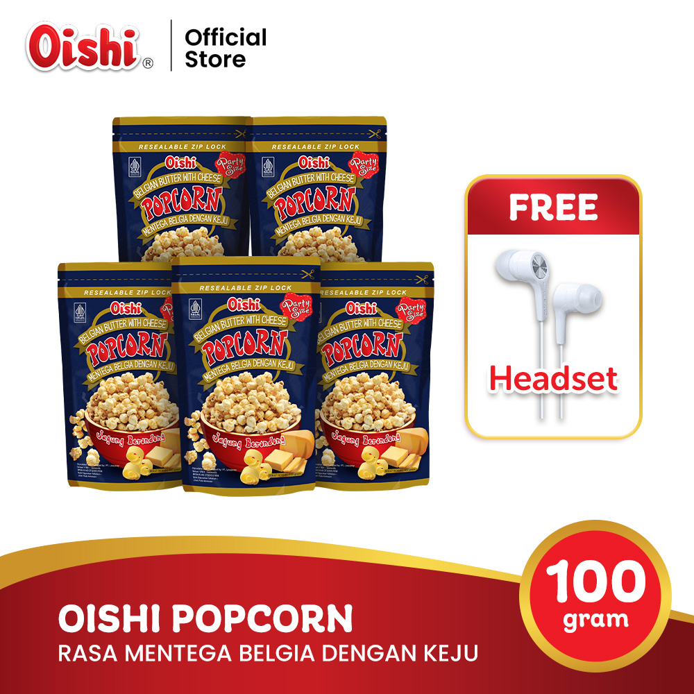 

Oishi Popcorn Mentega Belgia dengan Keju (5pcs) + FREE Headset