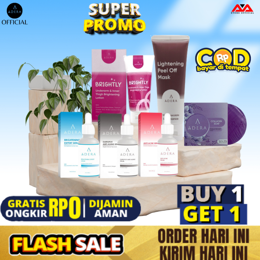Serum Adera Glowing Bpom Skincare Perawatan masker Wajah Adera Serum Anti Aging acne jerawat Wajah o