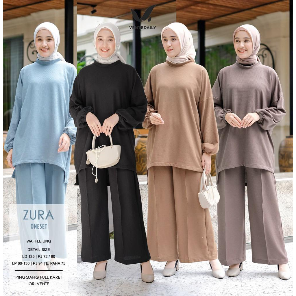 [NEW] ZURA ONE SET WANITA PESTA POLOS CASUAL ORI BY VENTE