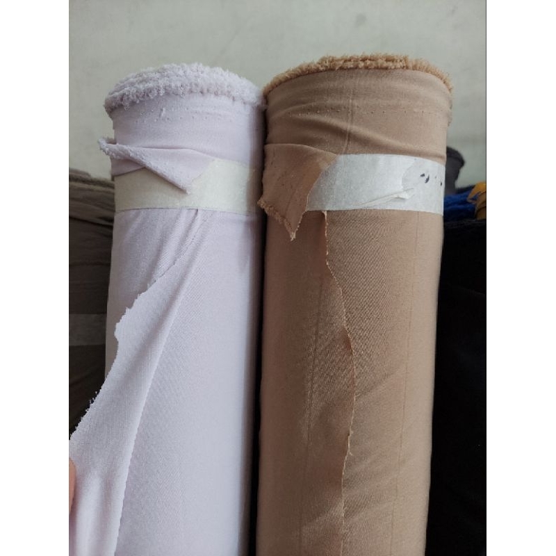 jual kain despo stretch impor warna tosca warna ungu peach warna coklat cream
