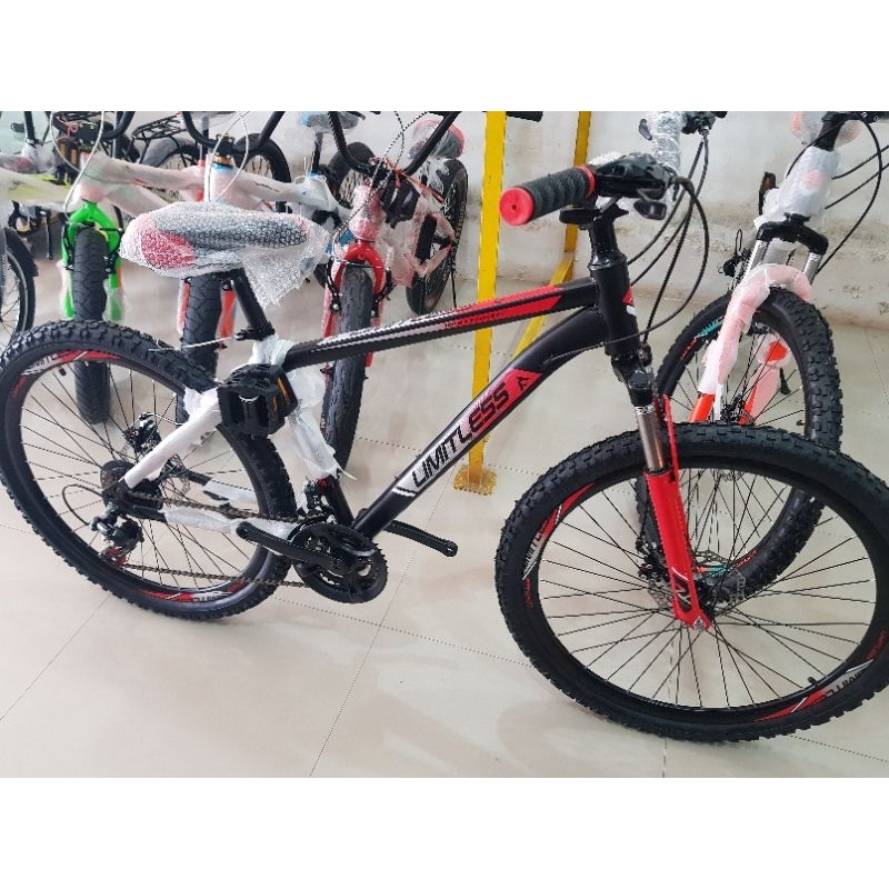 Sepeda MTB 26 inch LIMITLESS ( VELG TINGGI ) ( MERAH / RED )