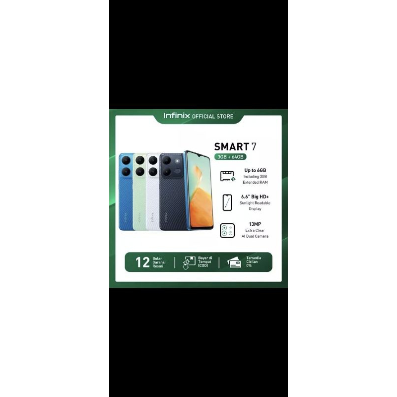 Infinix SMART 7 RAM 3+4/64 GB,