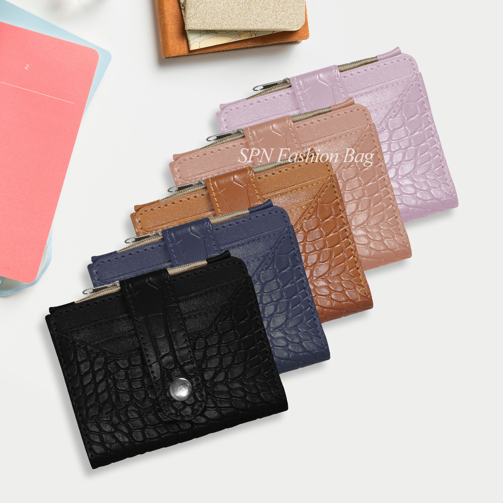 SPN 027  DOMPET GENIE CROCO KANCING / DOMPET MINI KARTU / DOMPET CROCO LIPAT MINI / GEMPITA