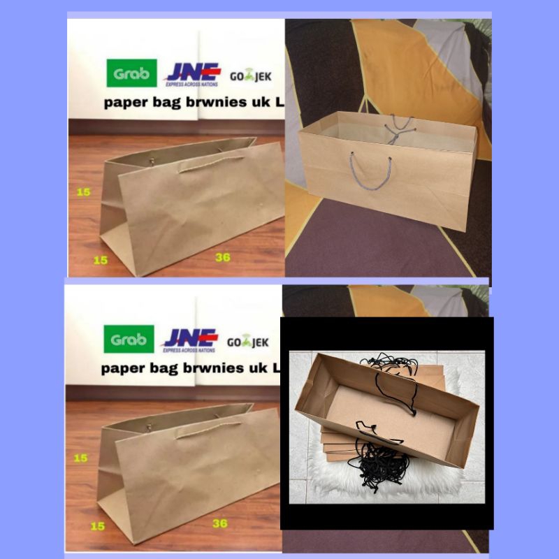 

Paperbag Brownies uk L PolosPxLxT: 36x15x15Tali Kertas Coklat