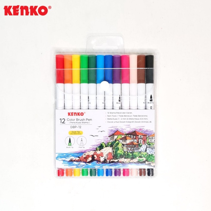 

Brush Pen Kenko 12 Warna - Pena Kuas Warna