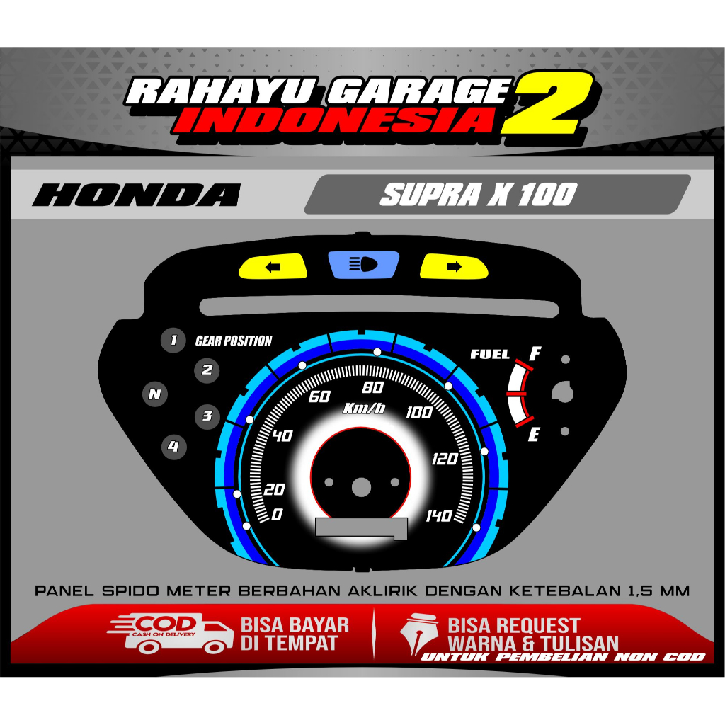 papan speedometer custom supra x 100 panel spido meter custom supra x 100