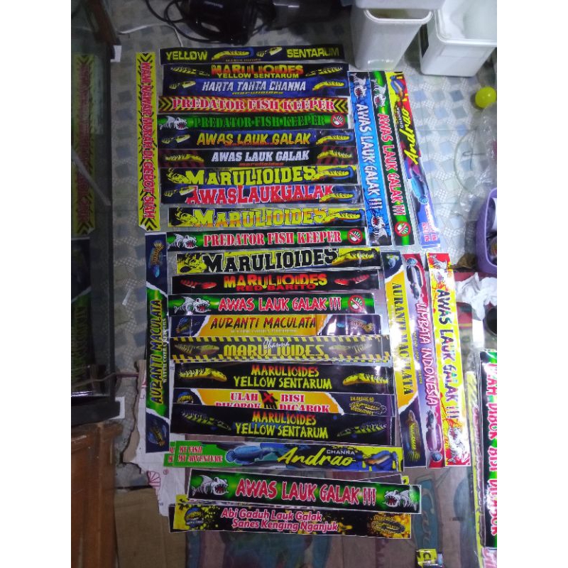 sticker list tank Channa aquarium custom 30 - 150 cm