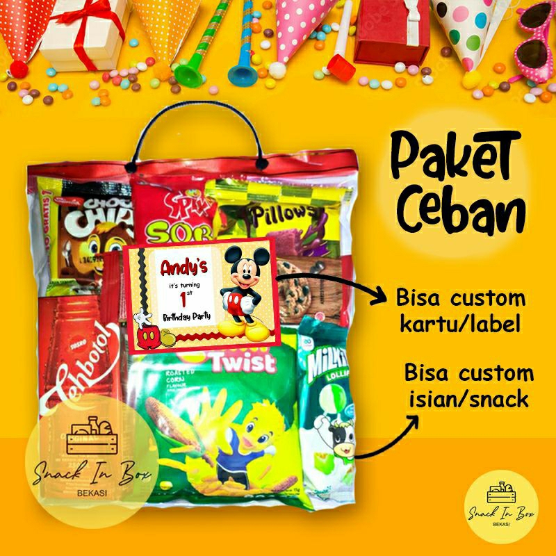 

( TANPA MINIMAL ORDER ) Paket Snack UlangTahun / Bingkisan UlangTahun Termurah