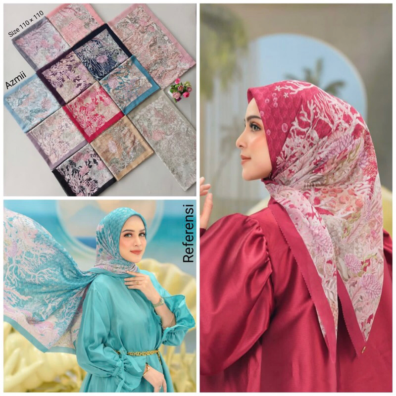 hijab voal motif / segi empat voal motif laser cut / segi empat denay motif laser cut / button hijab