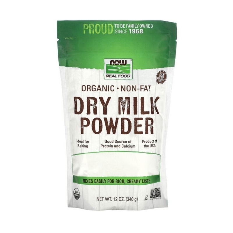 

NOW Foods Real Food Organic Non-Fat Dry Milk Powder 12 oz 340 gr