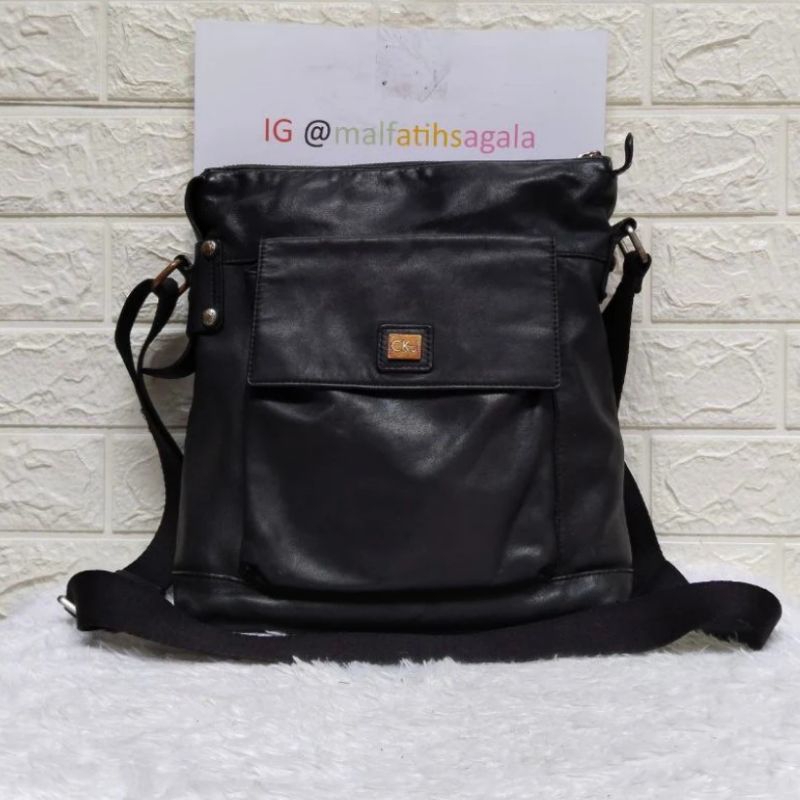 Selempang CKJ Second Branded Tas Kulit Pria Preloved