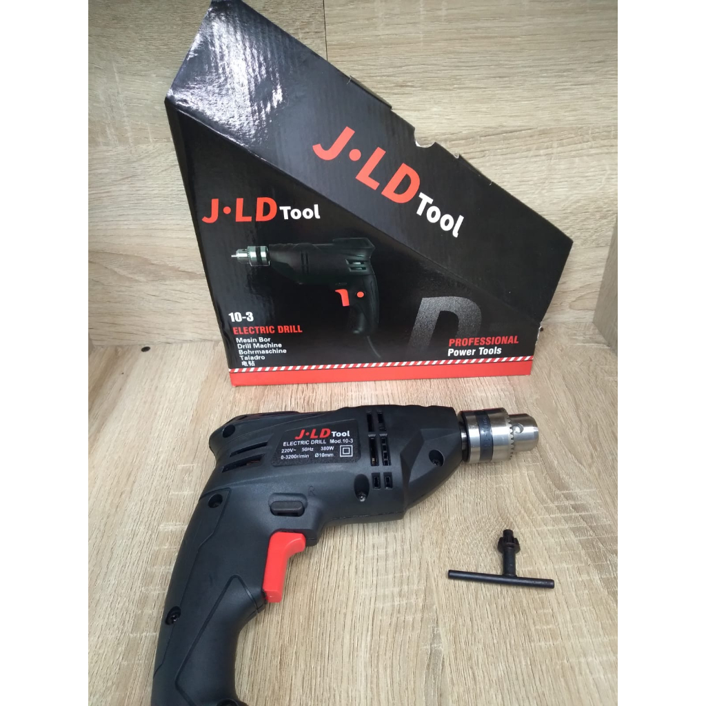 JLD TOOL bor listrik 10mm bolak-balik kiri-kanan variable speed bor kecil watt ringan