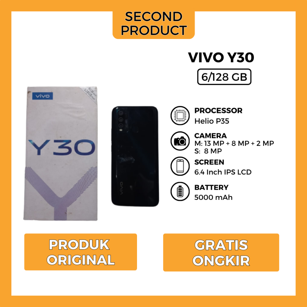 Vivo Y30 6/128 Bekas Original