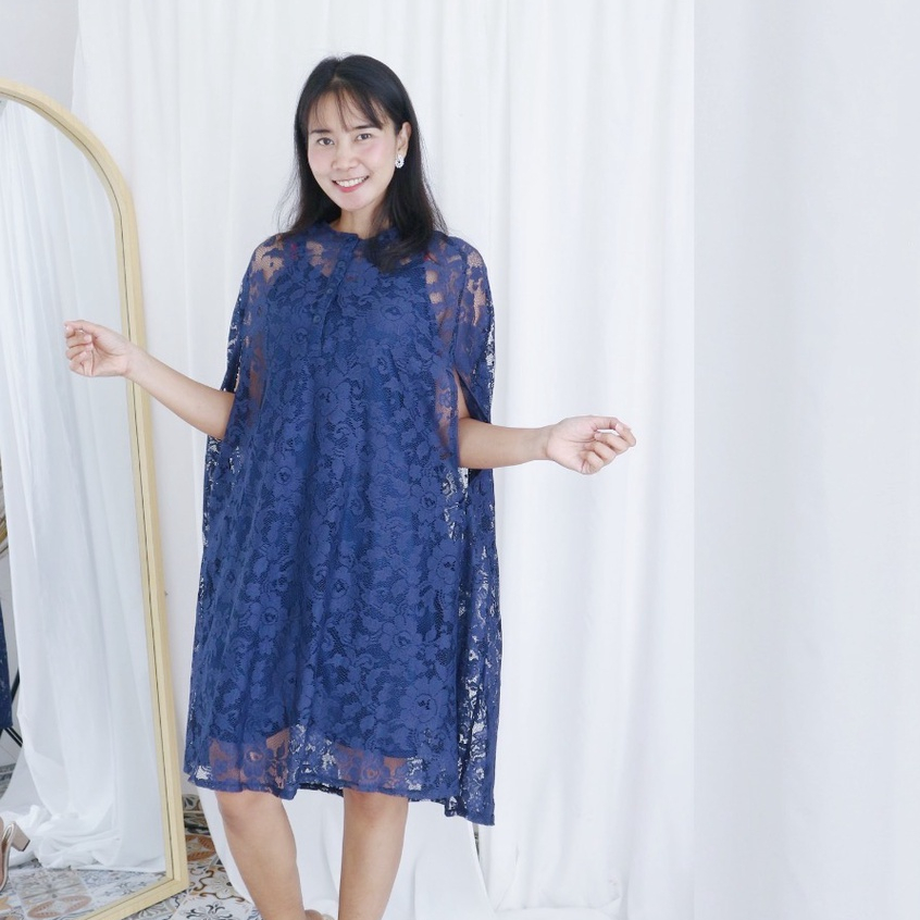 NINGAYUCLOTHING Baju wanita pesta brokat NAGITA DRESS- DRO 987