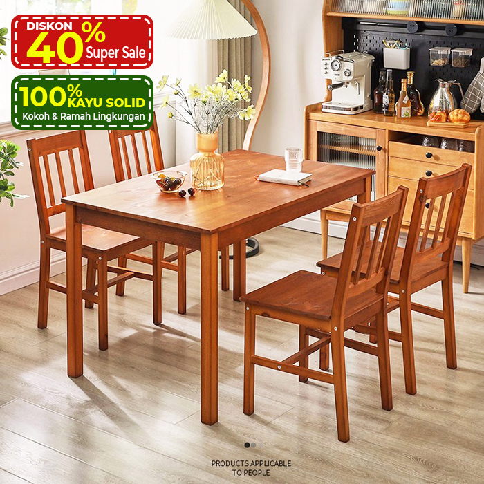 meja makan minimalis kayu solid kursi makan  kayu solid furniture jepara