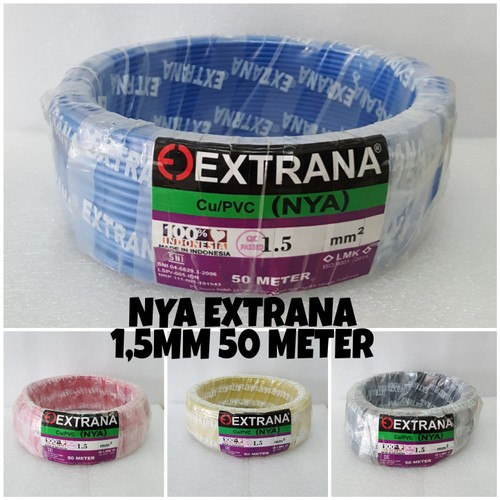 Kabel Listrik NYA Extrana 1,5mm Kabel Tunggal Extrana 1.5mm 50m 50 Meter