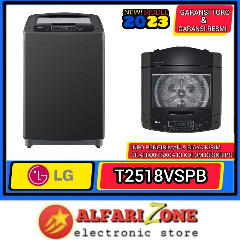 LG T2518VSPB Mesin cuci LG 18 kg 1 tabung mesin cuci 18kg LG top loading inverter hitam