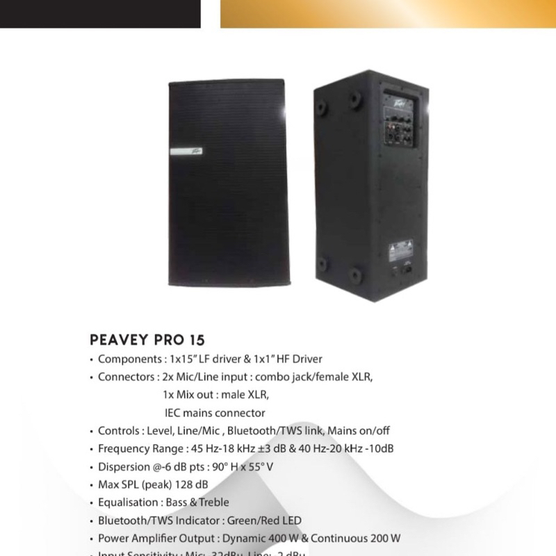 speaker peavey 15 inch original . peavey pro 15 original