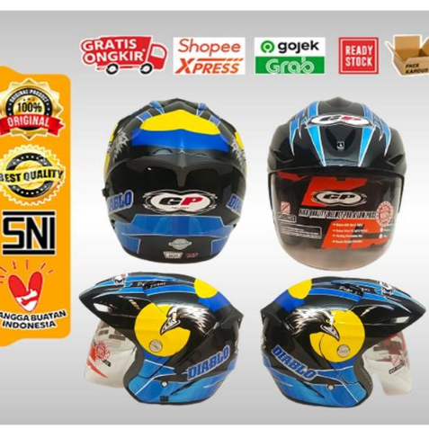 HELM HAL FACE GP DIABLO (MOTIF) SIZE L, SNI