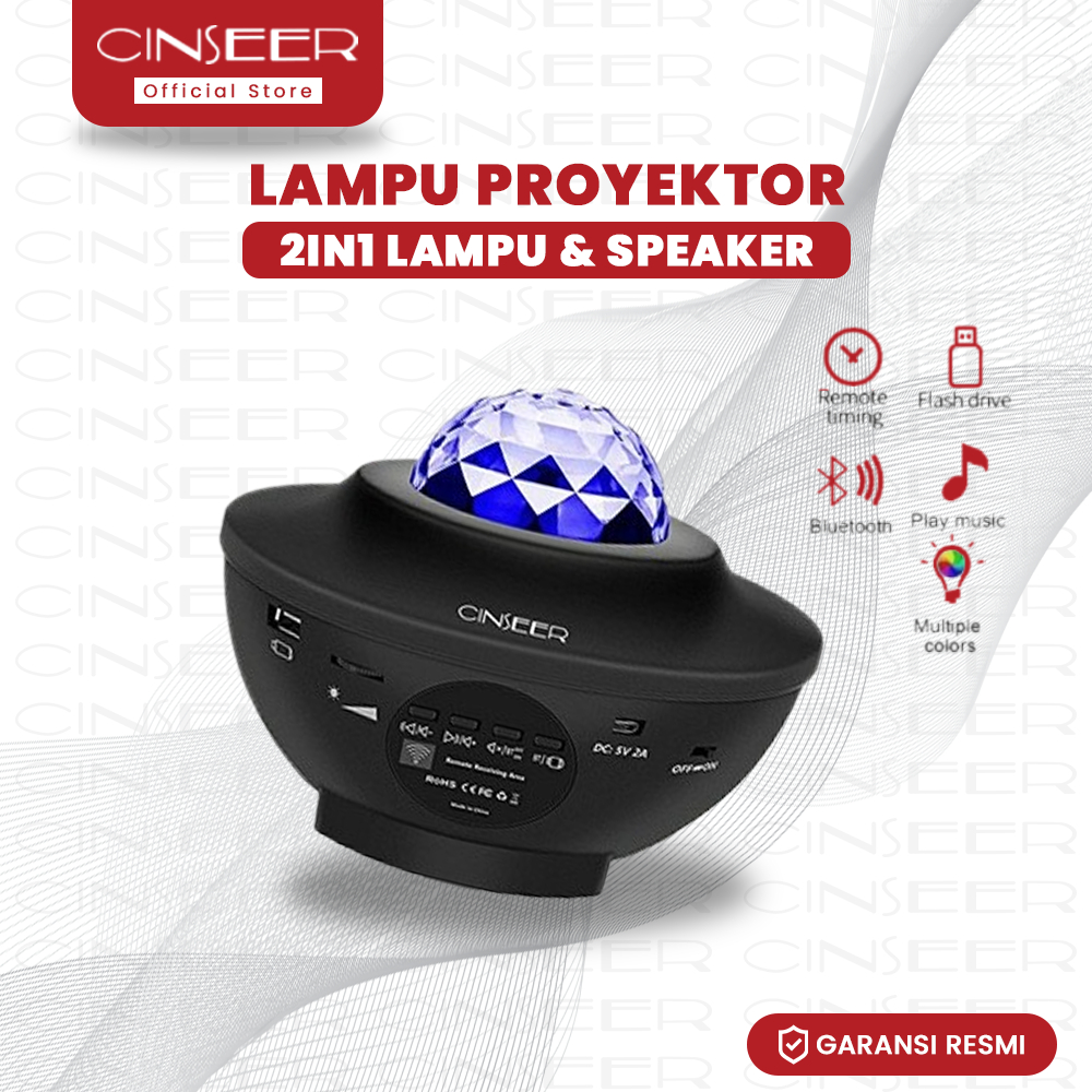 Foto CINSEER Lampu Proyektor Dengan Speaker Langit Tidur Malam Berbintang 2in1