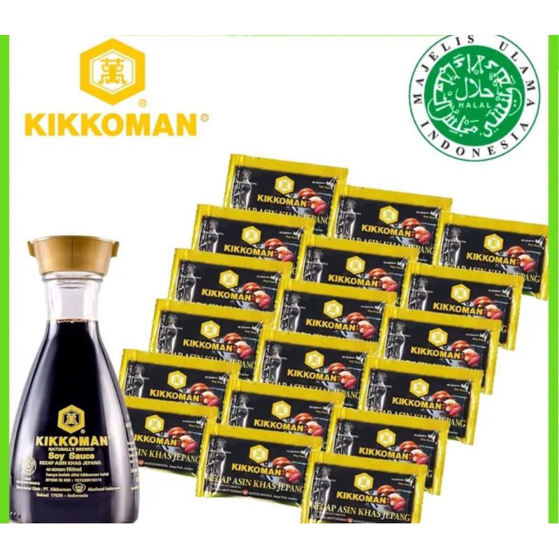 

Kikkoman Soy Sauce Sachet / Shoyu/ kecap asin jepang Halal