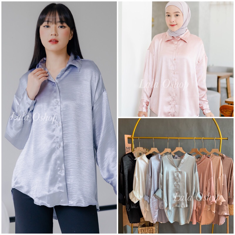 Zalima Shimmer Shirt  | kemeja shimmering mewah elegan | kemeja kilau kantor | kemeja premium polos