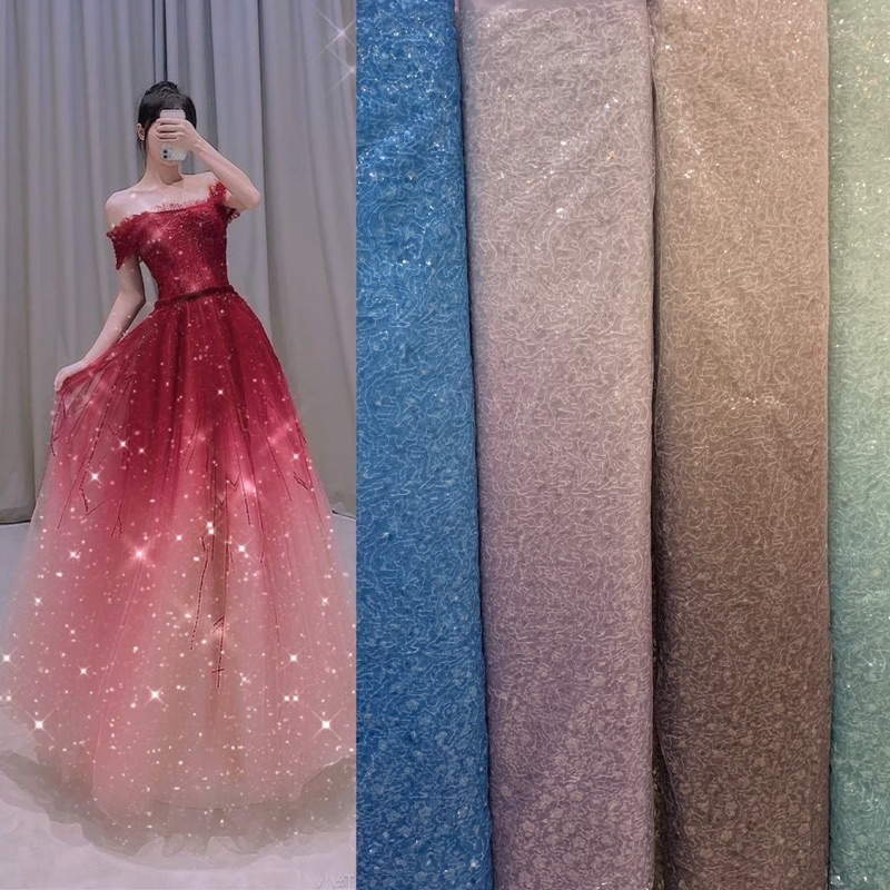 [NEW ] Tulle Sequin Gradasi / Bahan Kain Tulle Sequin Gradasi