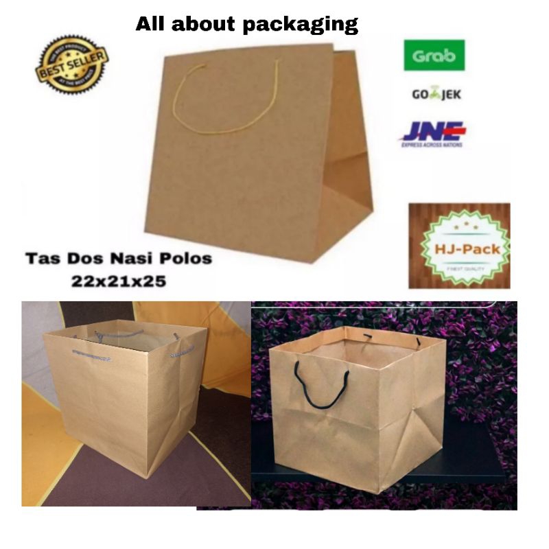 Paper bag Dus Nasi 22x21x25 / Tas Dus nasi besek/ kotak nasi