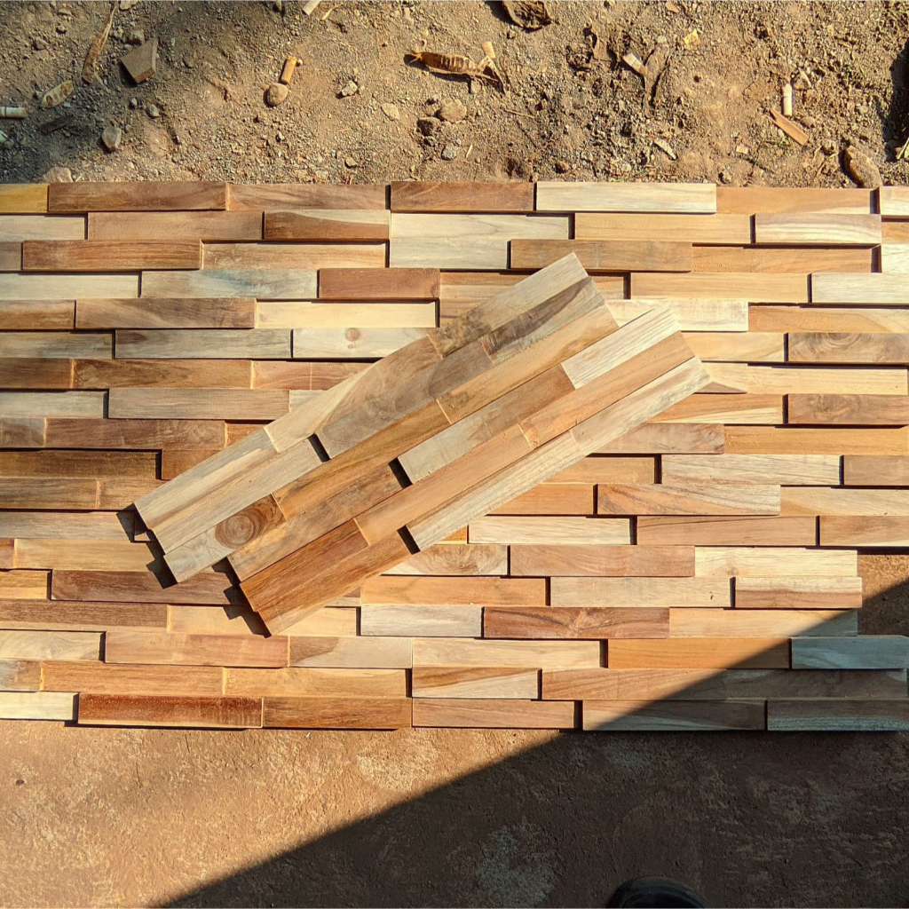 wooden wall kayu jati panel dinding