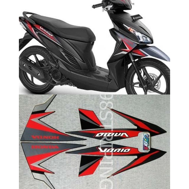STIKER STRIPING LIS LES BODY MOTOR HONDA VARIO 110 FI 2017 HITAM Standar Berkualitas terbaik full bo