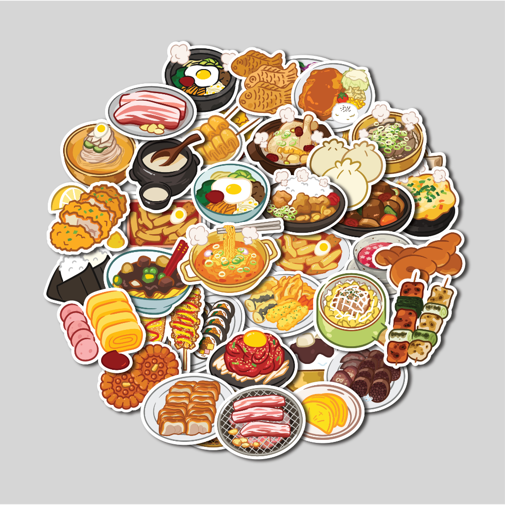 STICKER PACK K-DRAMA FOOD | STICKER TUMBLER | STIKER LAPTOP KOPER HELM