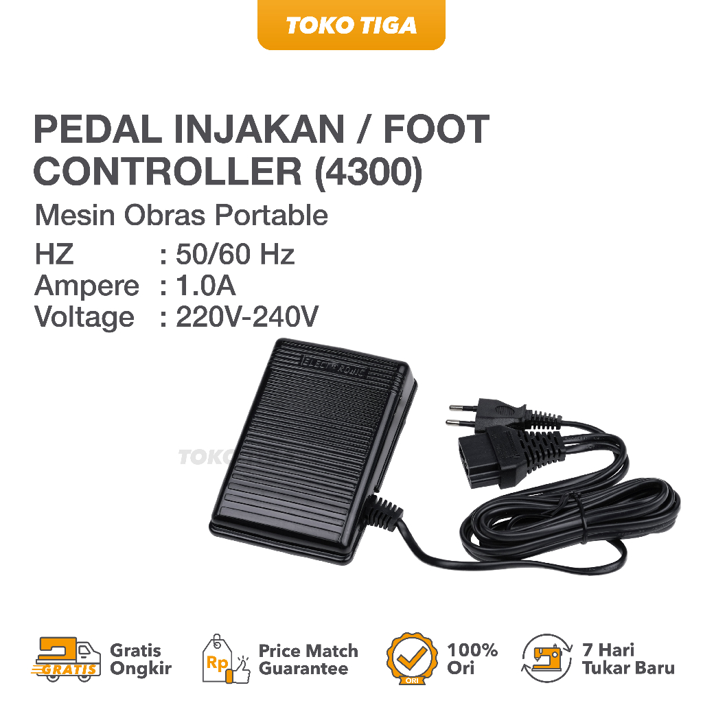 Pedal Injakan Mesin Obras Portable / Foot Controller (4300) YK320, YK325, YK334, YK335