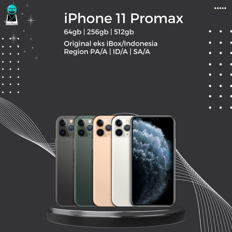 HANDPHONE IP 11 PROMAX 64GB 256GB 512GB SECOND ORIGINAL FULLSET EX INDONESIA/IBOX