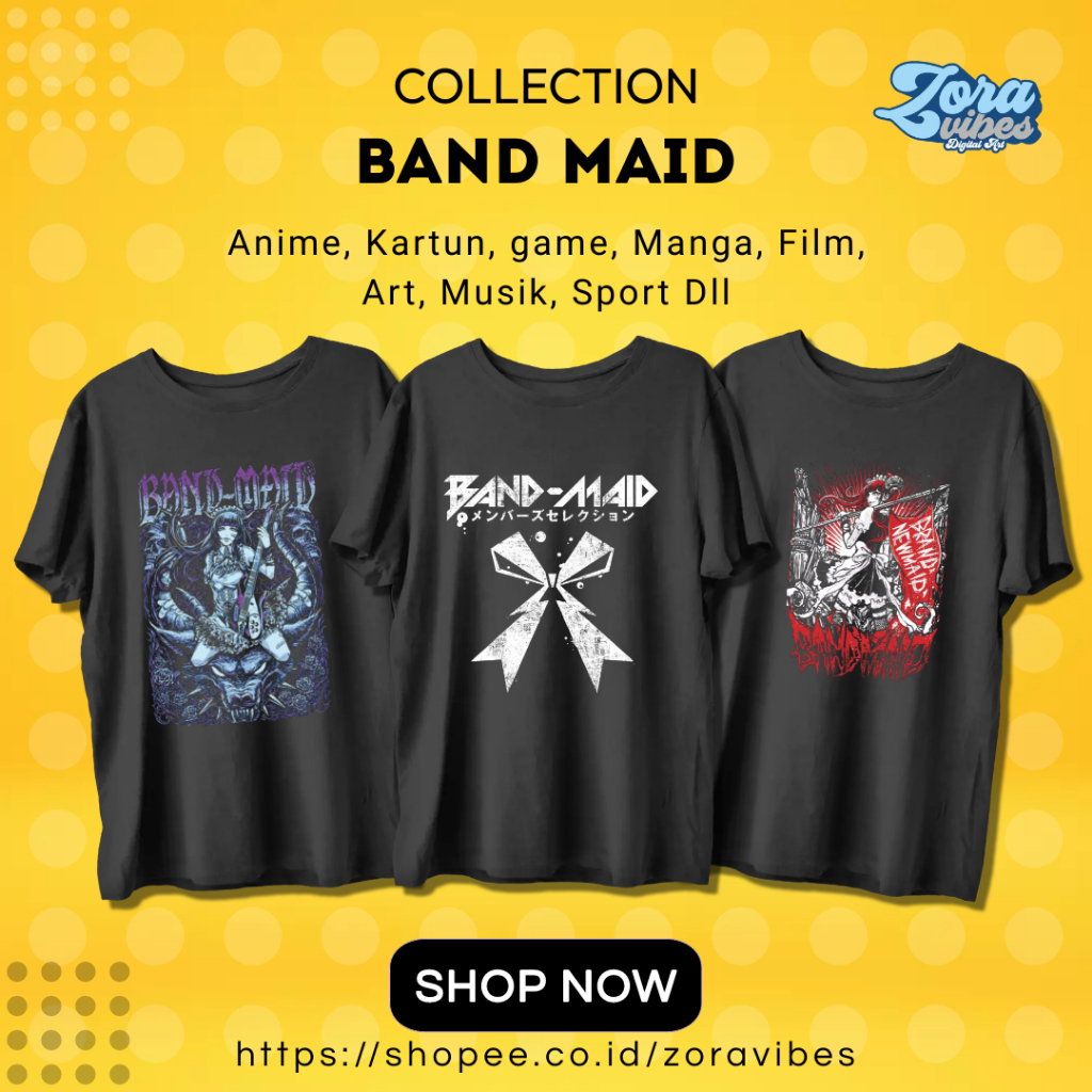 Tshirt Baju Kaos Distro Band Maid Jepang japan design 2