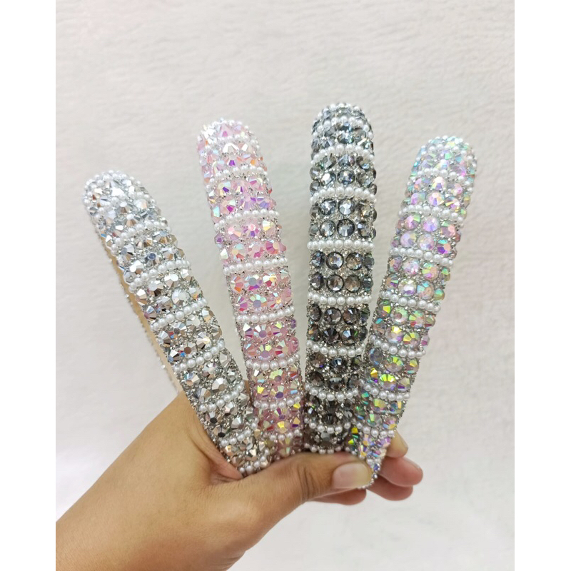 BANDO KOREA IMPORT KRISTAL DIAMOND PEARL / BANDO AKSEN CRYSTAL PERMATA / BANDO BANDANA MUTIARA