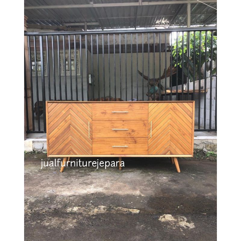 Meja Buffet Tv Minimalis Kayu Jati, Bufet Tv Minimalis Jati, Rak Cabinet Tv Minimalis Jati