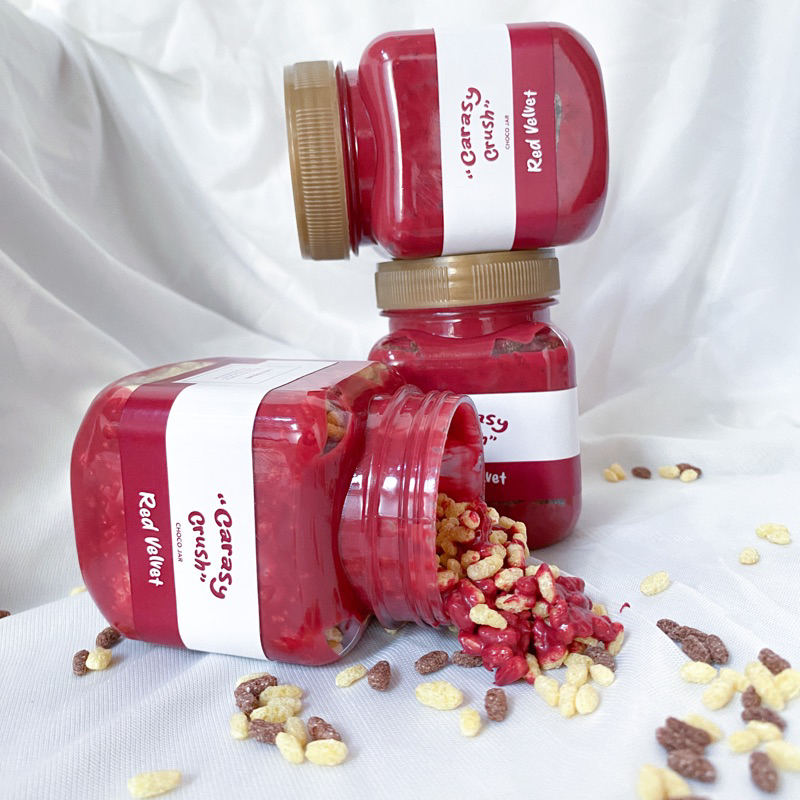 

Cemilan Choco jar Rice Crispy Rasa Red Velvet - Carasy Crush by Carasy Grocery