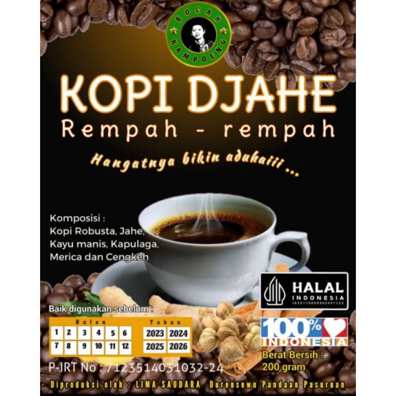 

Kopi bubuk jahe rempah/kopi arab special.