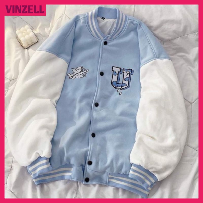 Jaket Baseball Big Size ( S - 6XL ) Jacket Varsity Kancing Bomber Logo Inisial U Oversized XXL XXXL 