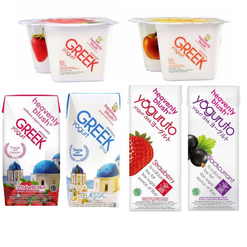 

(instant saja) heavenly blush Yogurt Greek premium Original Strawberry Blackcurant