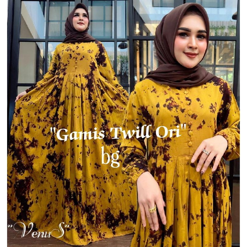 Gamis BG rafelia Original Twill motif Venus Terbaru