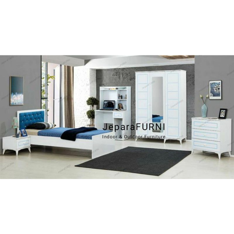 Set kamar tidur anak kayu jati Jepara
