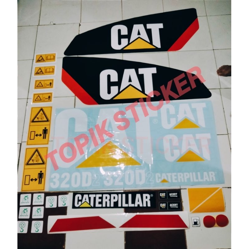 Stiker Excavator CATERPILLAR CAT 320D2 Stiker Alat Berat