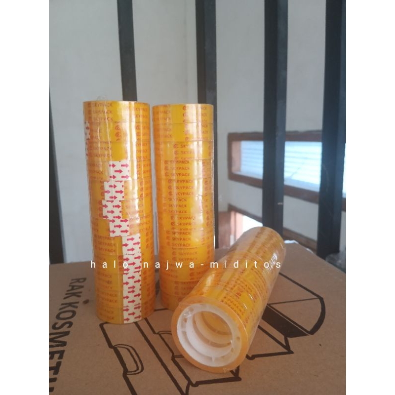 

Solasi Kado 12pcs Roll Grosir Isolasi bening kecil stationery tape lebar 12mm panjang 10yard 1slop isi 12pcs