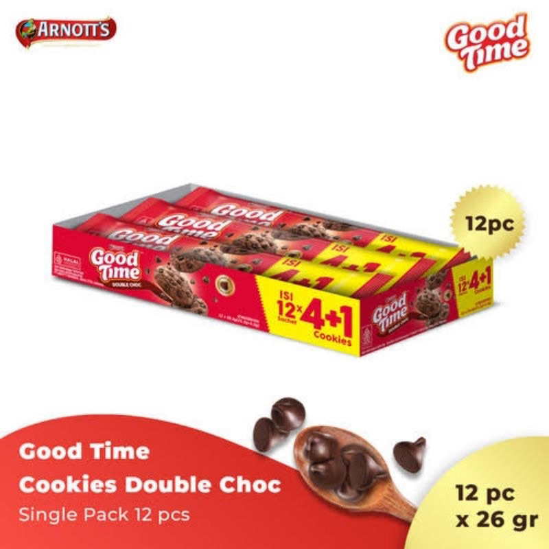 

GOOD TIME COOKIES (PACK) Double chocochips ISI 4+1 - 12x26gram